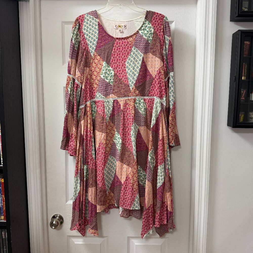 Nanette Lepore Multicolor Patchwork Quilt Print L… - image 1